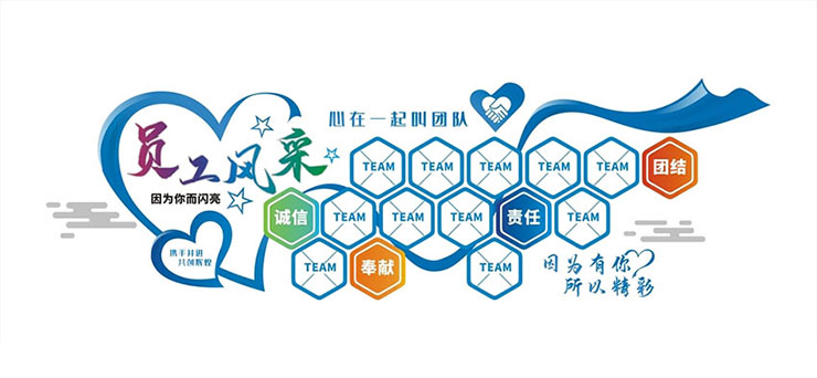 企業(yè)職工文化墻,職工活動墻,公司員工墻
