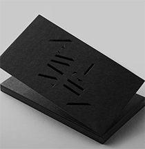 廈門名片印刷_黑卡紙名片燙珠光金極簡潔名片設